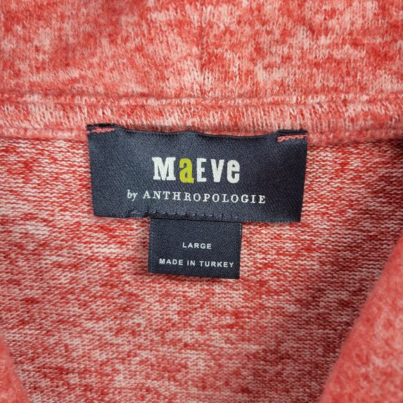 Maeve by Anthropologie Oversized Turtleneck Sweater Red Heathered Knit Large - Picture 5 of 14